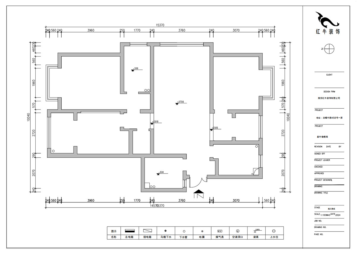 朱明琪｜星葉瑜憬灣2-2-1006-127㎡-北歐風(fēng)格｜3室2廳2衛(wèi)｜新房裝修｜定制家｜全包16萬｜00_01原始結(jié)構(gòu)圖