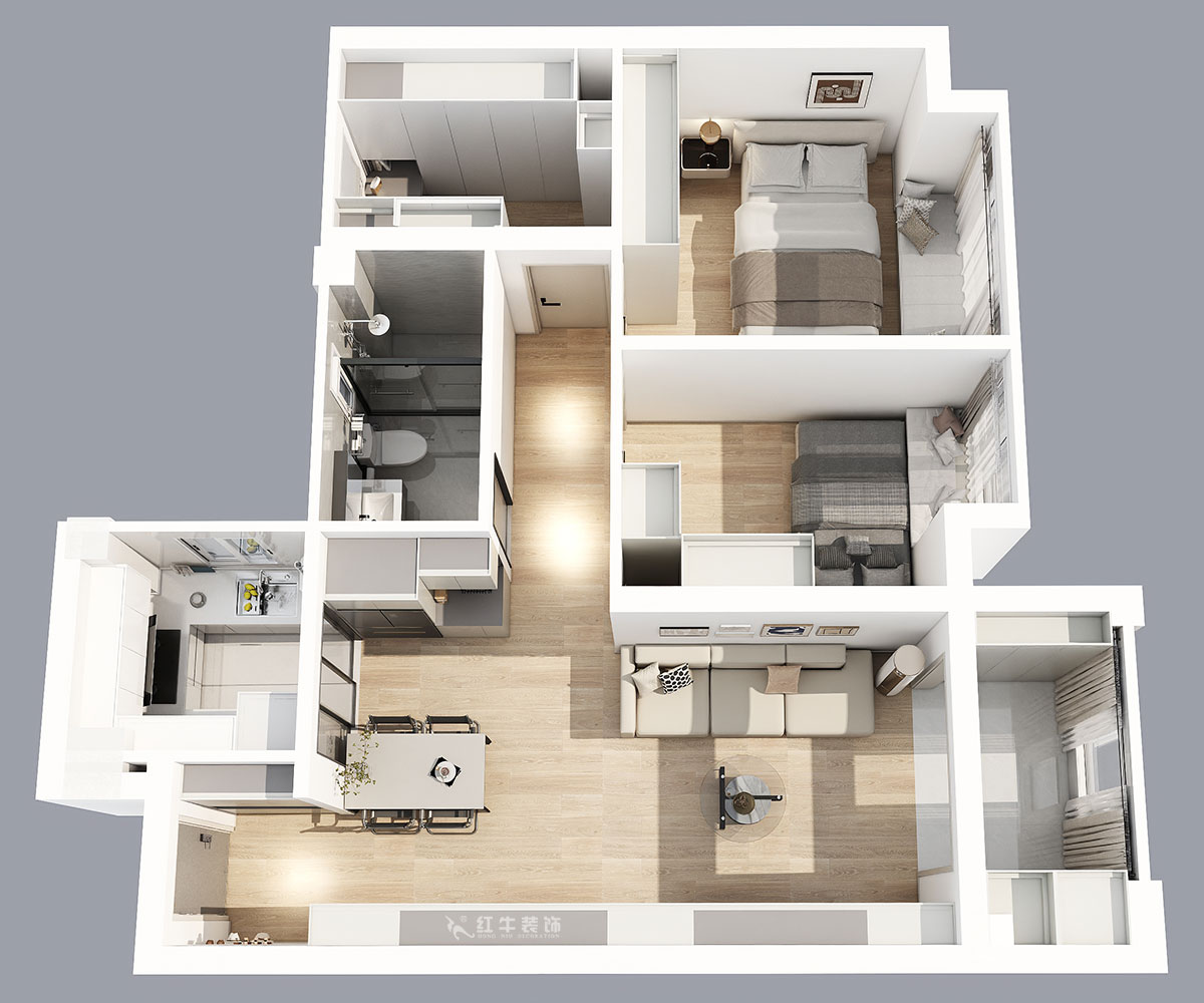 劉萍萍｜賈瑤華府4-2103-85㎡-現(xiàn)代簡(jiǎn)約風(fēng)格｜3室2廳1衛(wèi)｜新房裝修｜定制家｜全包11