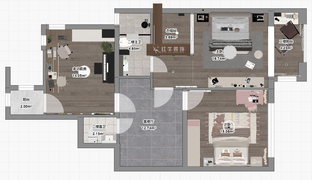 蔣?。┥紧斈芷咛?hào)院6-205-280㎡-現(xiàn)代簡(jiǎn)約風(fēng)格｜復(fù)式｜4室2廳3衛(wèi)｜毛坯裝修｜定制家｜全包40萬｜00_06二層平面彩圖