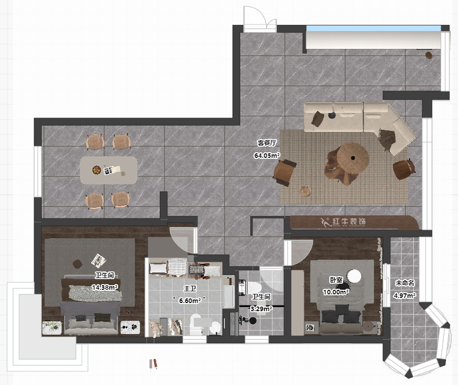 蔣?。蟀睹吩鹿痖w2-1-1401-140㎡-意式極簡(jiǎn)風(fēng)格｜3室2廳2衛(wèi)｜老房裝修｜婚房裝修｜定制家｜全包18萬(wàn)｜00_03平面彩圖