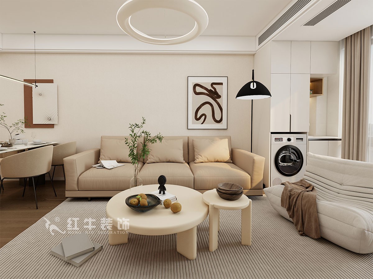 南京93㎡現(xiàn)代簡約風(fēng)裝修，臥室弧形陽臺，舒適愜意
