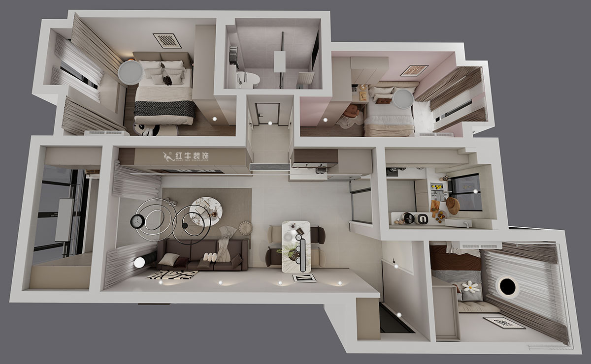 蔣?。＠_蘭香谷10-1-1404-90㎡-現(xiàn)代簡約風格｜3室2廳1衛(wèi)｜老房裝修｜定制家｜全包12萬｜00_04鳥瞰圖