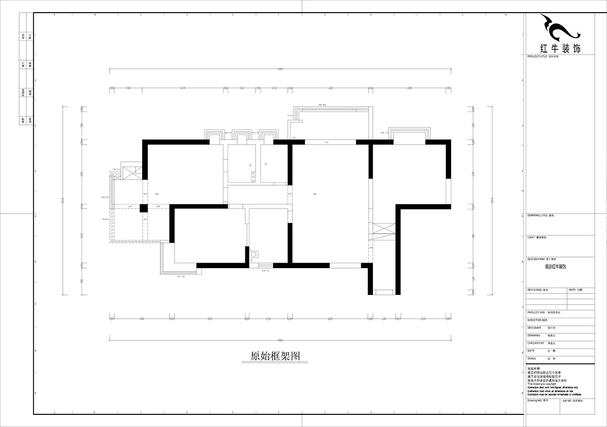 孟憲濤｜龍園北路80號(hào)1-2706-130㎡-現(xiàn)代簡(jiǎn)約風(fēng)格｜4室2廳2衛(wèi)｜老房裝修｜定制家｜全包16萬(wàn)｜00_01原始框架圖