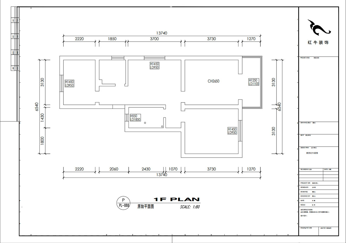 劉小勇｜寧工新寓二村115號(hào)501-75㎡-現(xiàn)代簡約風(fēng)格｜3室1廳1衛(wèi)｜老房裝修｜定制家｜全包10萬｜00_01原始結(jié)構(gòu)圖