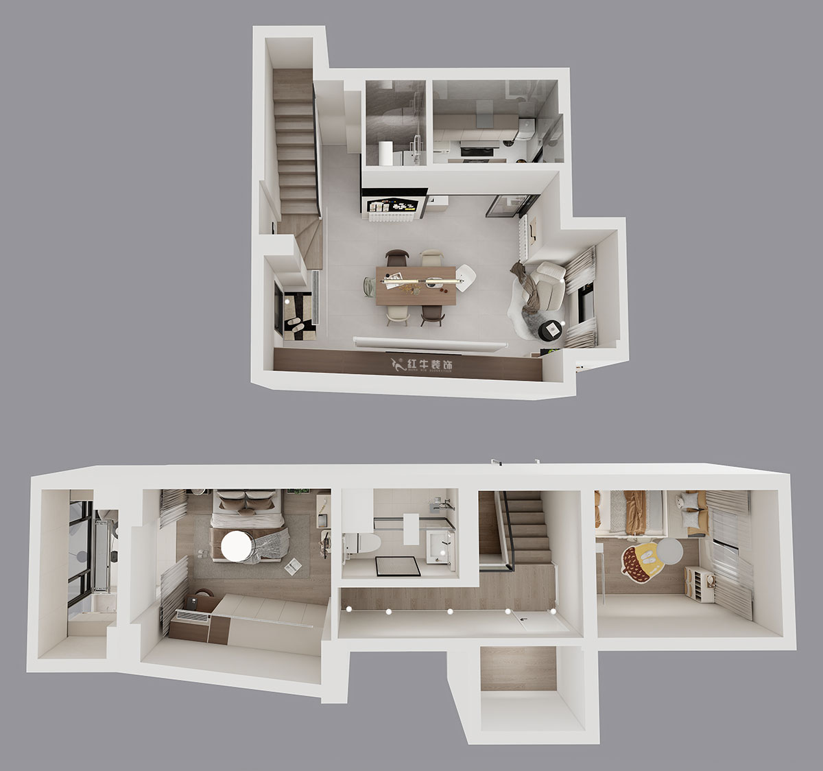 蔣琛｜圣淘沙花城6-1905-105㎡-現(xiàn)代簡(jiǎn)約風(fēng)格｜復(fù)式｜2室2廳2衛(wèi)｜老房裝修｜定制家｜全包13萬(wàn)｜00_06鳥瞰圖