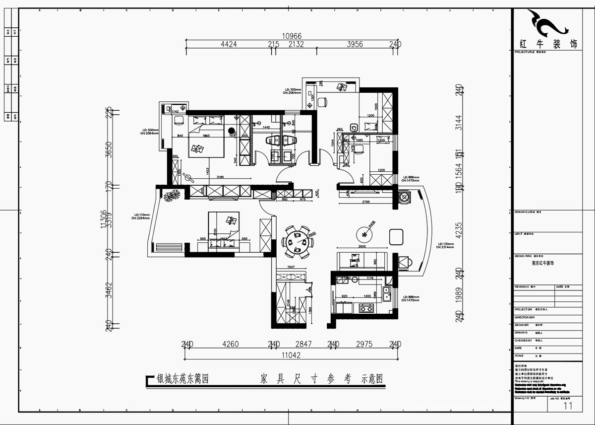 魏利利｜銀城東苑東籬園2幢103室-135㎡-簡約風格｜4室2廳2衛(wèi)｜毛坯裝修｜定制家｜全包24萬｜00_03家具尺寸圖