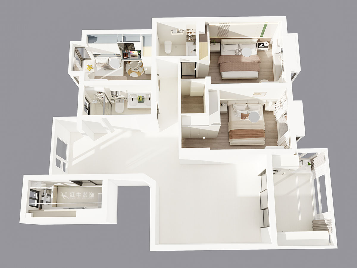 郭志成｜澳麗嘉園4-605-126㎡-現(xiàn)代奶油風(fēng)格｜3室2廳1廚2衛(wèi)｜毛坯裝修｜定制家｜全包19