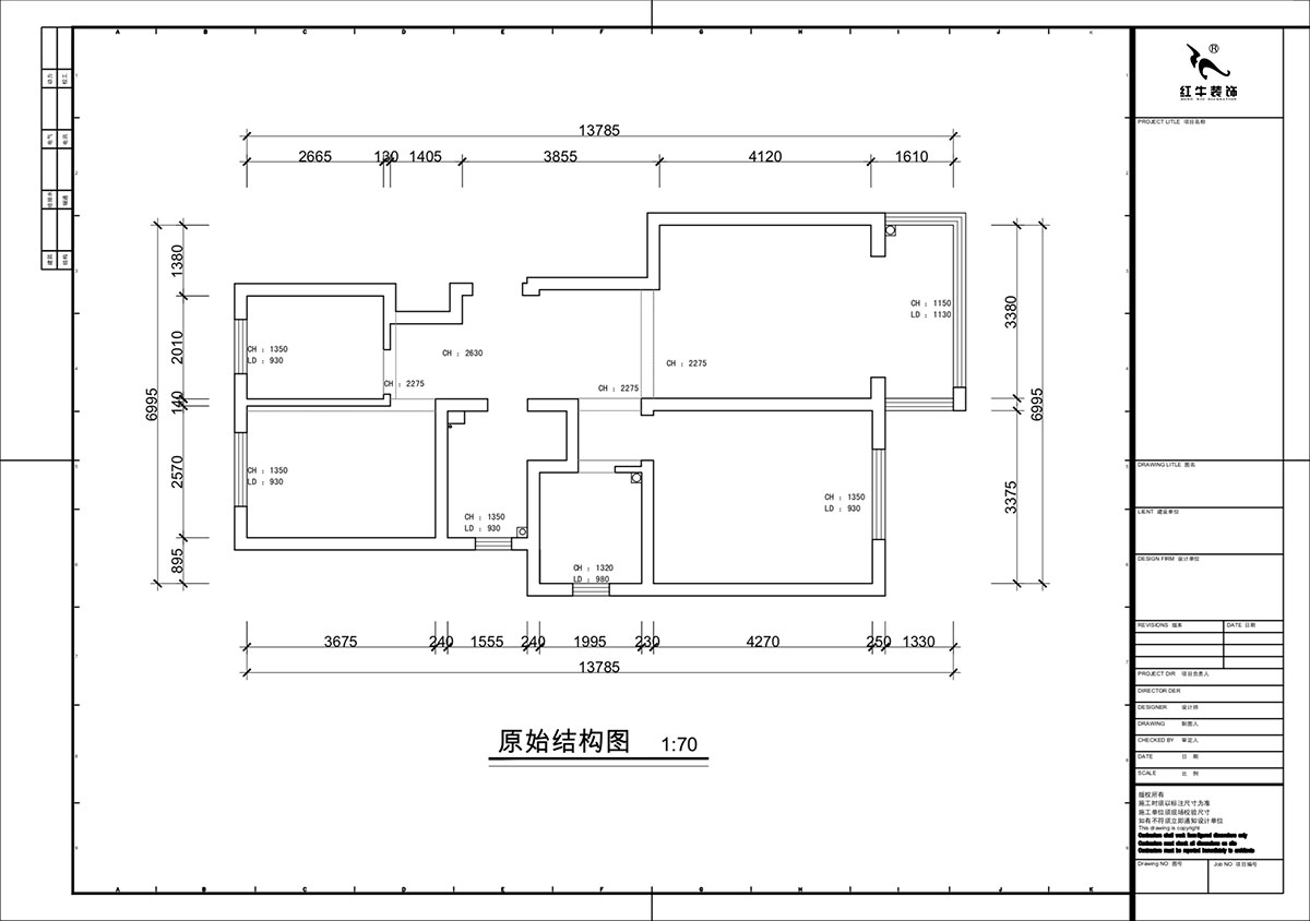 蔣?。自蒲啪?1-202-88㎡-現(xiàn)代簡約風(fēng)格｜3室2廳1衛(wèi)｜新房裝修｜定制家｜全包11萬｜00_01原始結(jié)構(gòu)圖