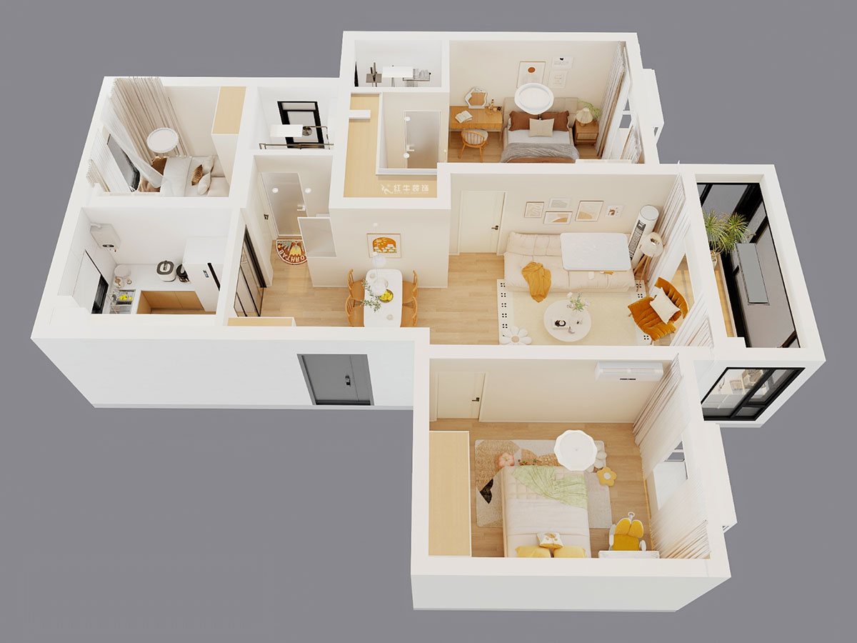 劉曉芳｜三金鑫寧府3-3-1105-95㎡-現(xiàn)代原木風(fēng)格｜3室2廳2衛(wèi)｜老房裝修｜半包6