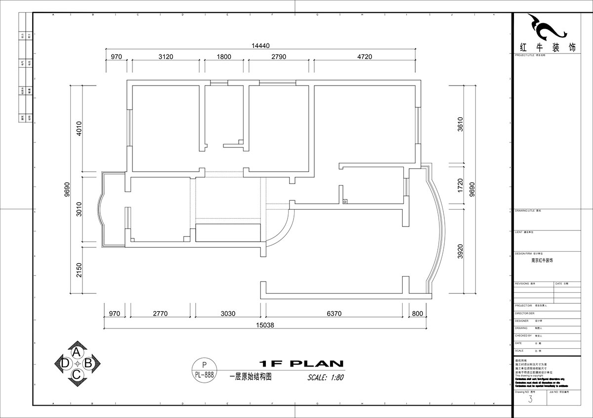 仇美蓉｜梅花山莊36-3-605-132㎡-簡(jiǎn)約風(fēng)格｜3室2廳2衛(wèi)｜老房裝修｜定制家｜全包18萬(wàn)｜00_01一層原始框架圖