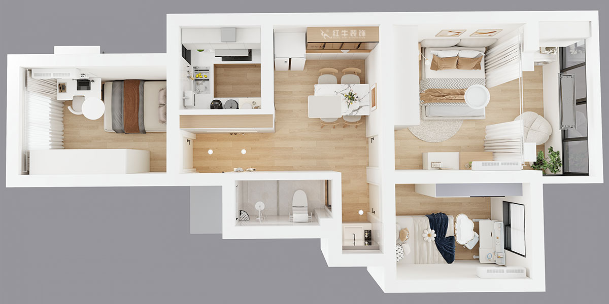 劉小勇｜新河二村154號(hào)6-401-62㎡-現(xiàn)代簡(jiǎn)約風(fēng)格｜3室1廳1衛(wèi)｜老房裝修｜定制家｜全包8