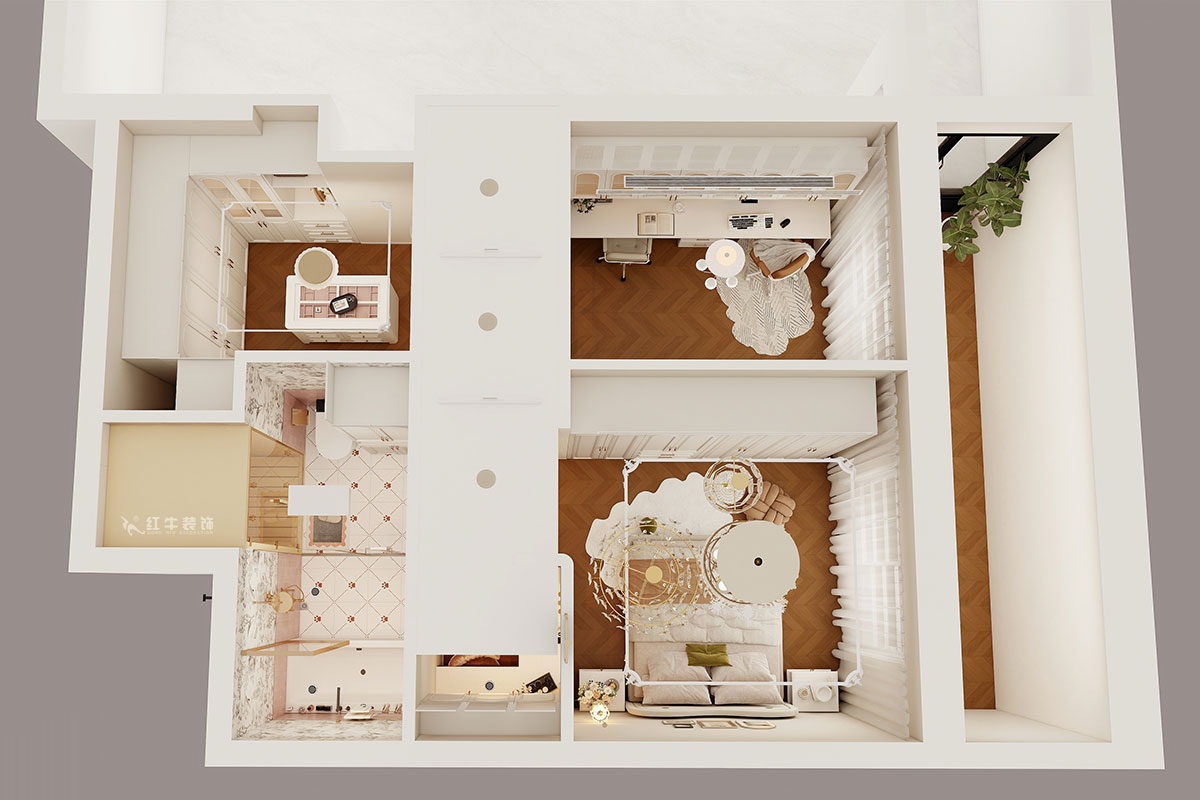 蔣琛|通宇·潤(rùn)悅府5-2-104-130㎡-美式復(fù)古風(fēng)格|3室2廳1衛(wèi)|新房裝修|定制家|全包15萬(wàn)|00_04鳥瞰圖