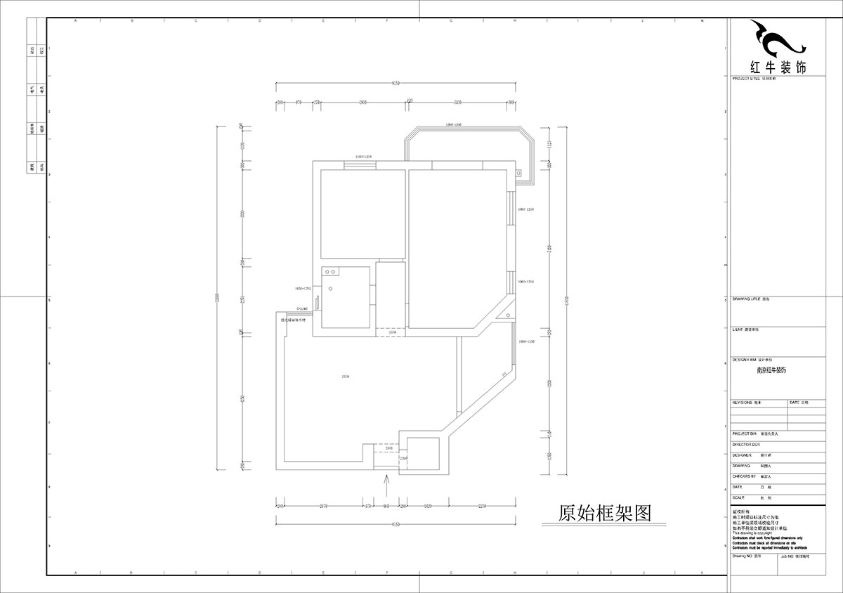 孟憲濤|金寶花園5-2701-82㎡-簡約中古風格|2室1廳1衛(wèi)|老房裝修|定制家|全包10萬|00_01原始結(jié)構(gòu)圖