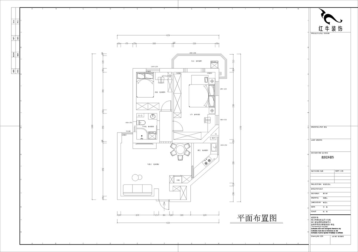 孟憲濤|金寶花園5-2701-82㎡-簡約中古風格|2室1廳1衛(wèi)|老房裝修|定制家|全包10萬|00_02平面布置圖